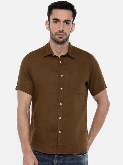 

Pepe Jeans Men Brown Regular Fit Solid Casual Shirt