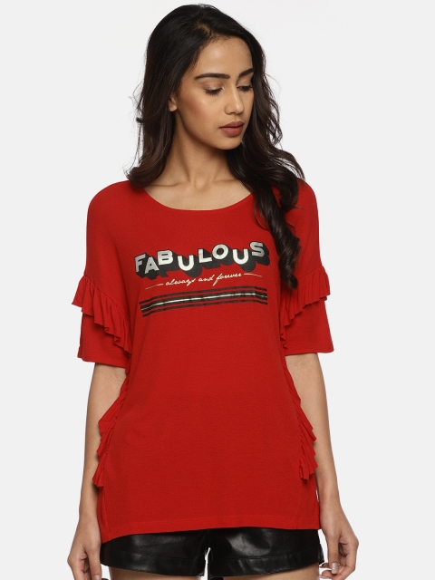 

Vero Moda Women Red Printed Top