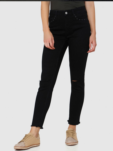 

Vero Moda Women Black Skinny Fit Mid-Rise Clean Look Stretchable Jeans