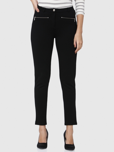 

Vero Moda Women Black Regular Fit Solid Regular Trousers