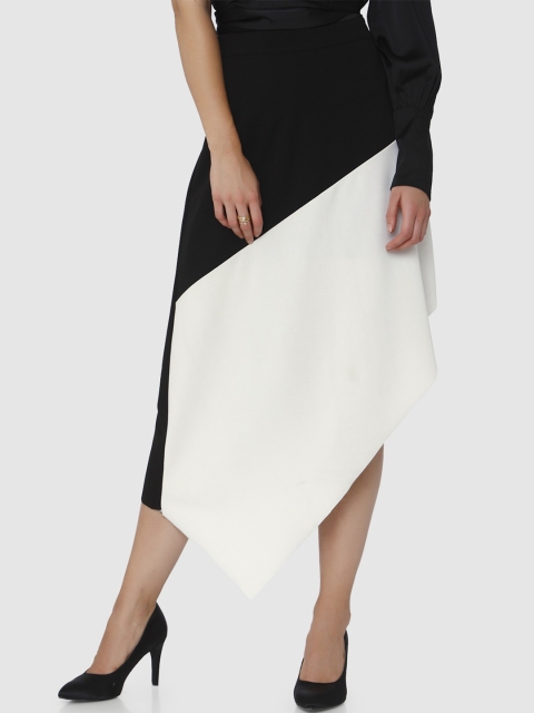 

Vero Moda Women Black & White Colourblocked Layered Skirt
