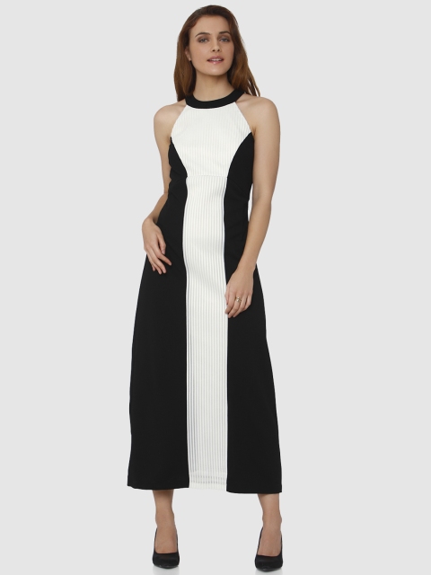 

Vero Moda Women Black & White A-Line Midi Dress