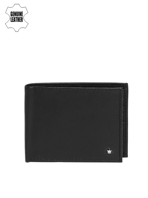 

Louis Philippe Men Black Solid Two Fold Genuine Leather Wallet