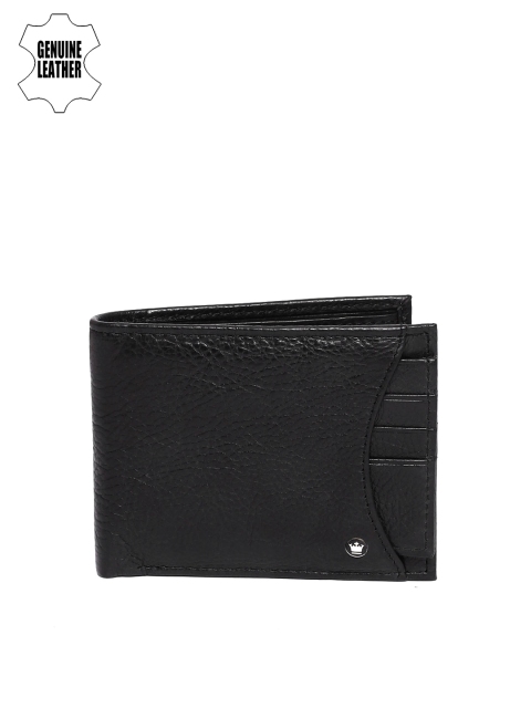 

Louis Philippe Men Black Textured Two Fold Genuine Leather Wallet