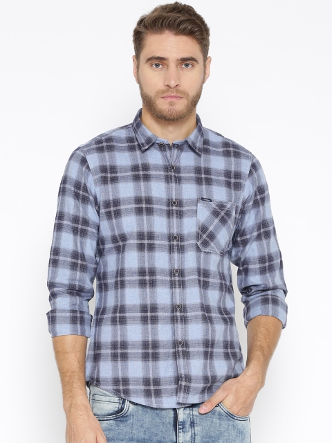 

Pepe Jeans Men Blue Checked Casual Shirt