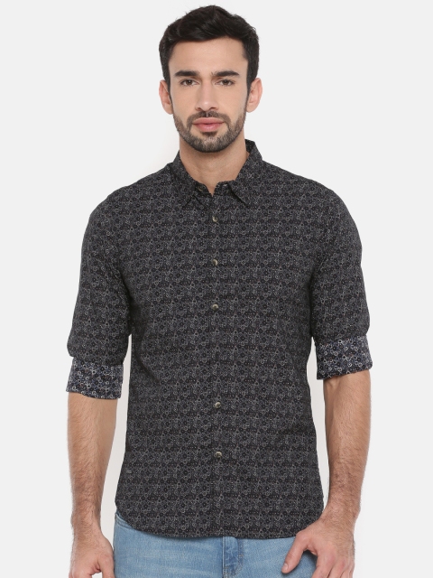 

Pepe Jeans Men Black Slim Fit Printed Casual Shirt