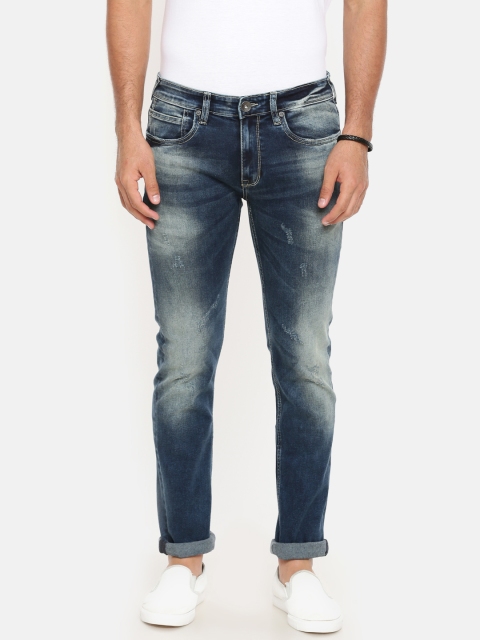 

Pepe Jeans Men Blue Vapour Slim Fit Low-Rise Mildly Distressed Stretchable Jeans