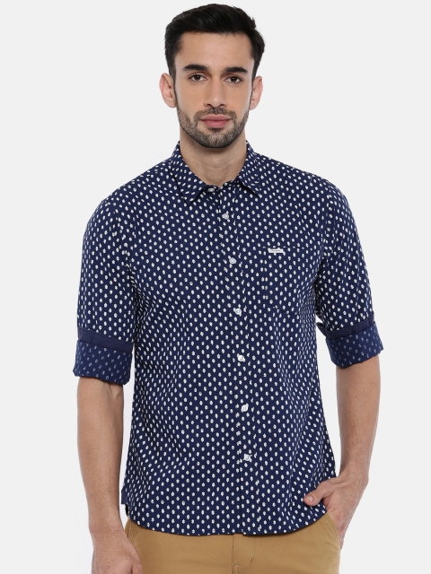 

Pepe Jeans Men Navy Blue Regular Fit Printed Casual Shirt