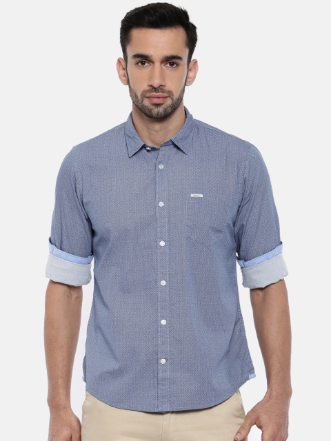 

Pepe Jeans Men Blue Printed Casual Shirt
