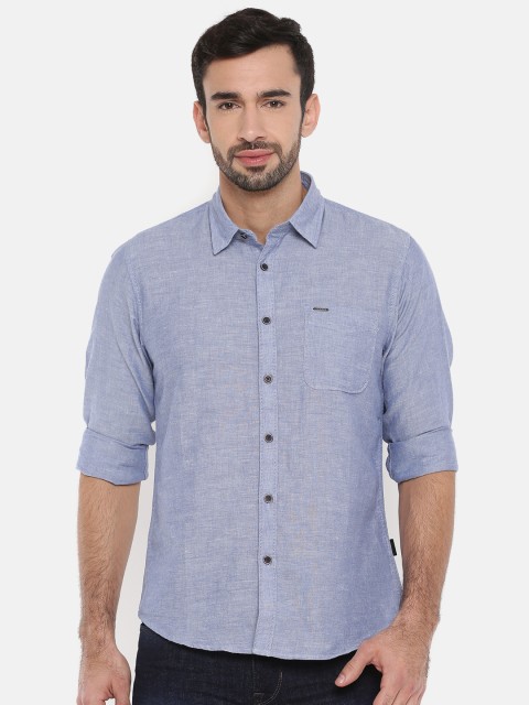 

Pepe Jeans Men Blue Solid Casual Shirt