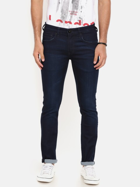 

Pepe Jeans Men Blue Super Skinny Fit Low-Rise Clean Look Stretchable Jeans