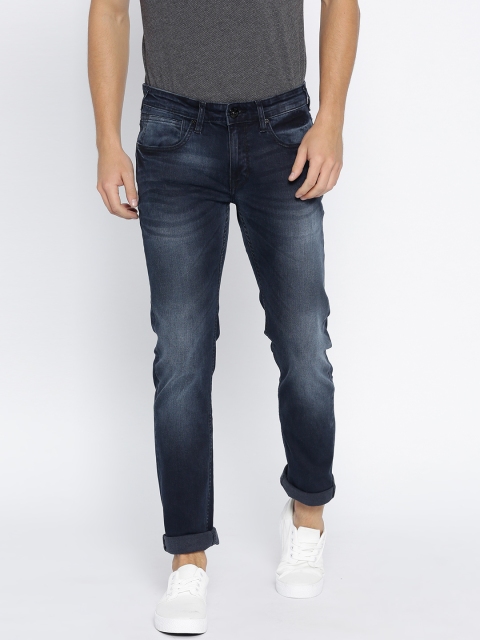 

Pepe Jeans Men Navy Blue Vapour Fit Mid-Rise Clean Look Stretchable Jeans