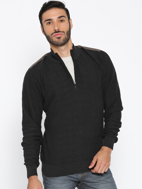 

Arrow Sport Men Black Self Design Pullover