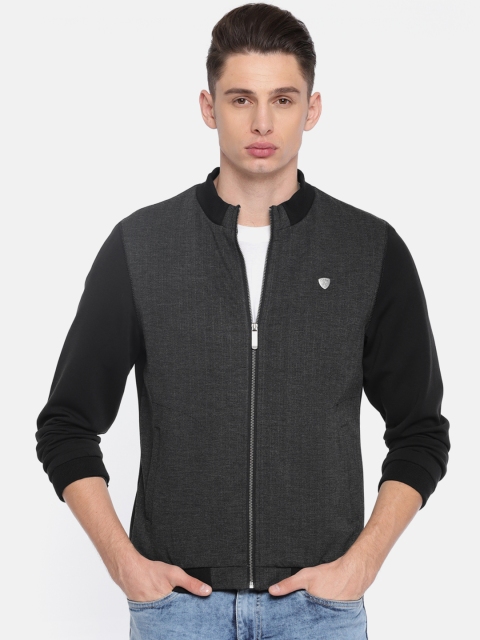 

Arrow Sport Men Charcoal Grey Solid Bomber