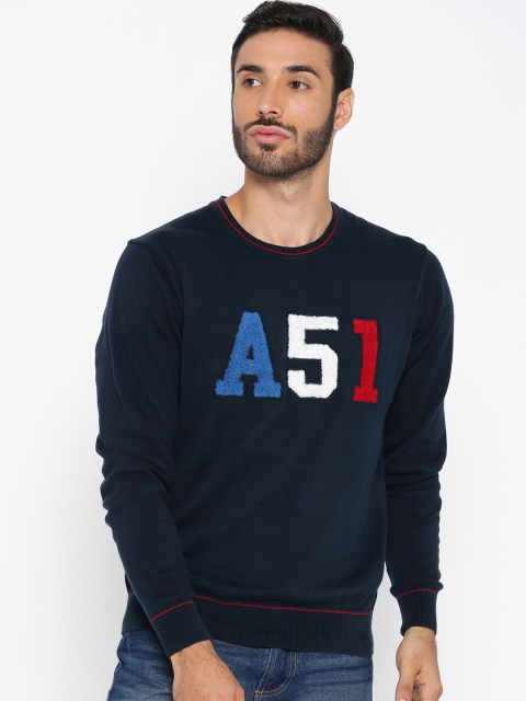 

Arrow Sport Men Navy Blue Solid Pullover