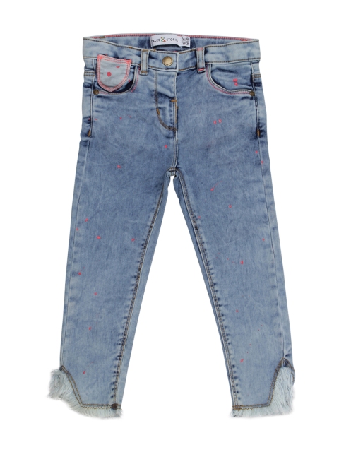 

TALES & STORIES Girls Blue Regular Fit Mid-Rise Clean Look Stretchable Jeans