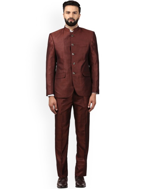 

Raymond Men Maroon Solid Suit