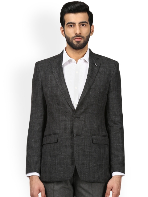 

Raymond Men Grey Checked Single Breasted Blazer