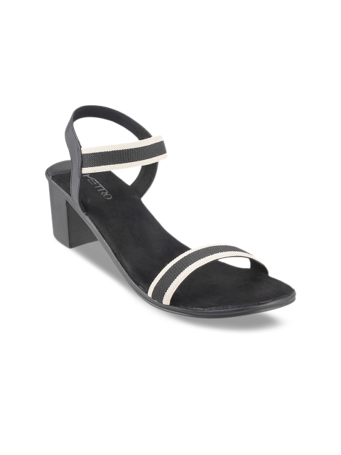 

Metro Women Black Striped Sandals