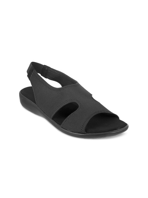 

Metro Women Black Solid Synthetic Open Toe Flats