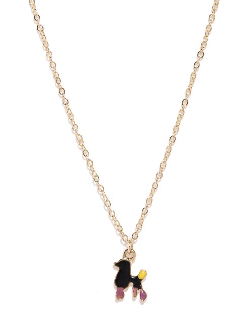 

lil' star by Ayesha Gold-Toned Dog Enamel Chain Pendant Necklace