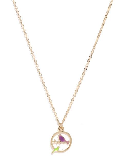 

lil' star by Ayesha Girls Gold-toned Circular Pendant with Chain