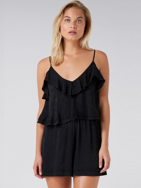 

Forever New Black Self Design Playsuit