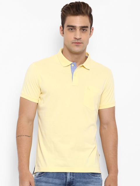 

Parx Men Yellow Solid Polo Collar T-shirt