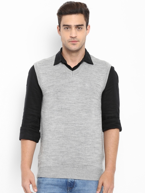 

Parx Men Grey Self Design Sweater Vest