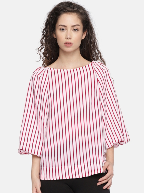 

ELLE Women Pink & Red Candy Stripe Top