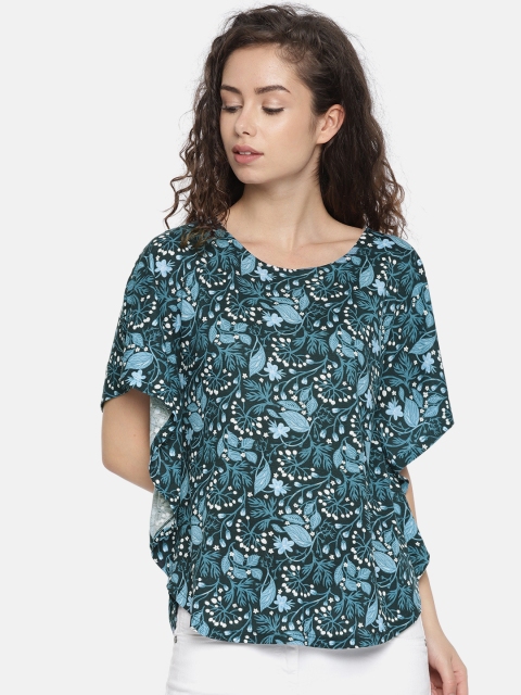 

ELLE Women Teal Blue Printed Kaftan Top