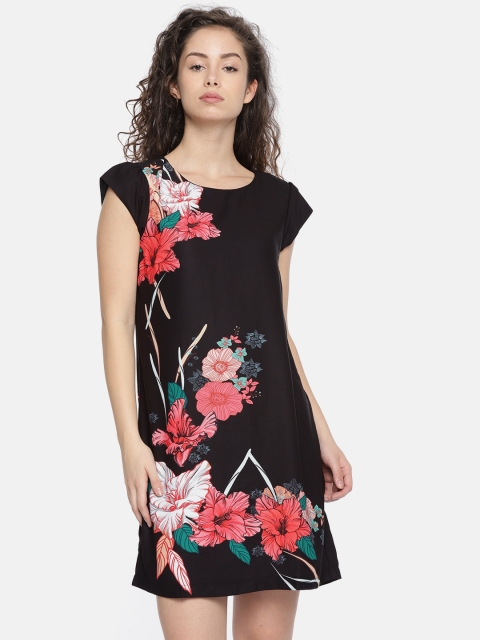 

ELLE Women Black Printed A-Line Dress