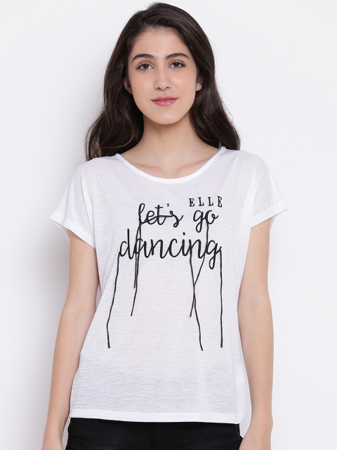 

Elle Women White Printed Top