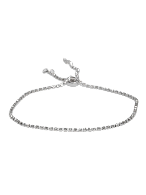 

Ayesha Silver-Toned Metal Stone Studded Bracelet
