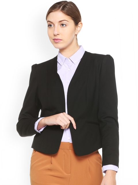 

Van Heusen Woman Black Single-Breasted Regular Fit Blazer