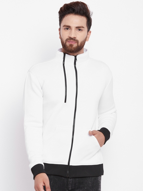 

FUGAZEE Men White Solid Water Resistant Bomber Jacket