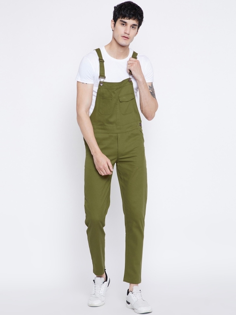 

FUGAZEE Men Olive Green Full Length Dungaree