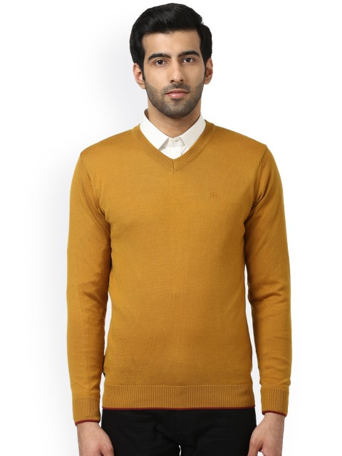 

Raymond Men Mustard Yellow Regular Fit Solid Pullover