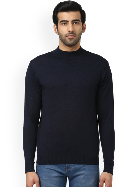 

Raymond Men Navy Blue Solid Pullover