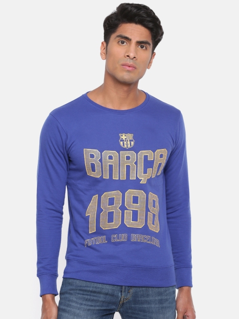 

FC Barcelona Men Blue Printed Sweatshirt