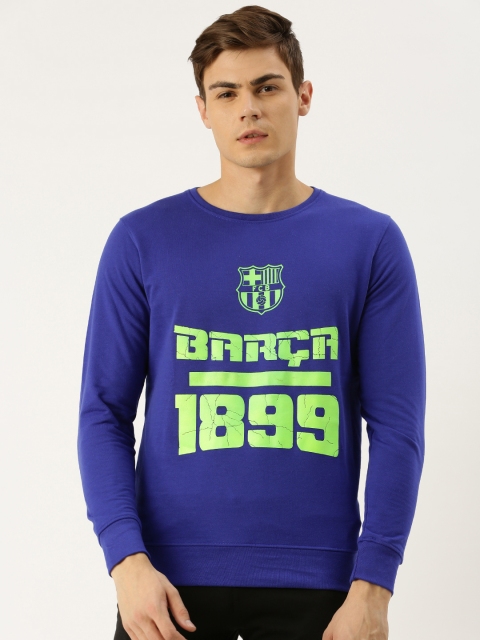 

FC Barcelona Men Blue Printed Sweatshirt