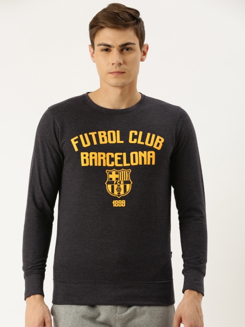 

FC Barcelona Men Charcoal Grey Printed Sweatshirt