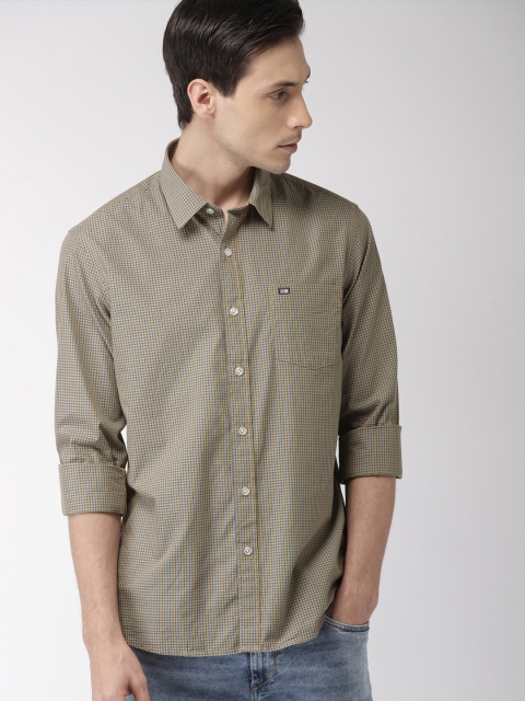 

Arrow Sport Men Mustard & Blue Slim Fit Checked Casual Shirt
