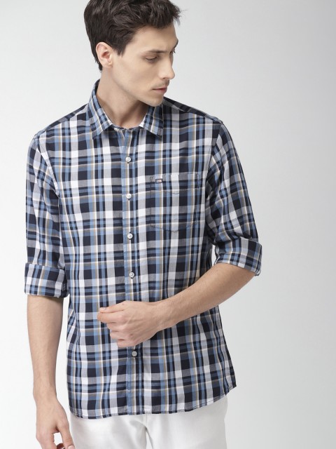 

Arrow Sport Men Blue & Beige Slim Fit Checked Casual Shirt