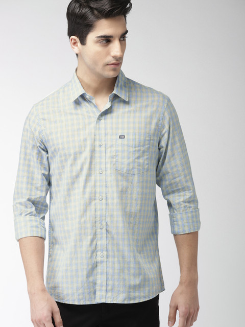

Arrow Sport Men Green & Blue Slim Fit Checked Casual Shirt