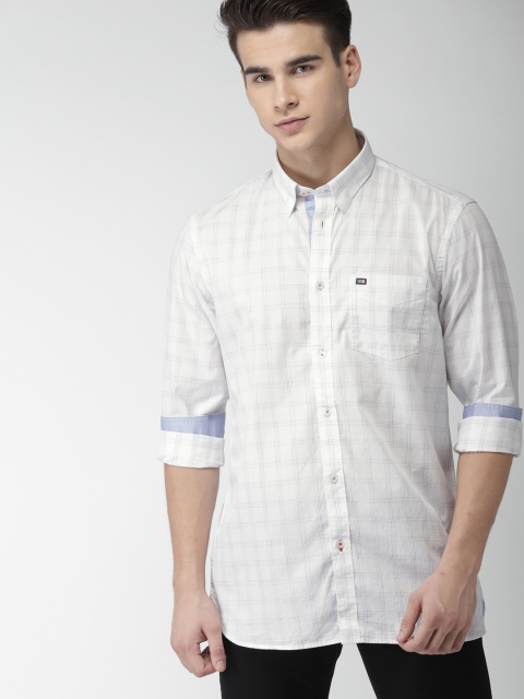 

Arrow Sport Men White Slim Fit Checked Casual Shirt