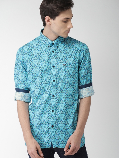 

Arrow Sport Men Green & Blue Slim Fit Floral Printed Casual Shirt