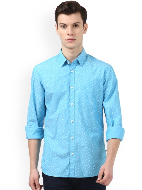 

Parx Men Blue Slim Fit Printed Casual Shirt