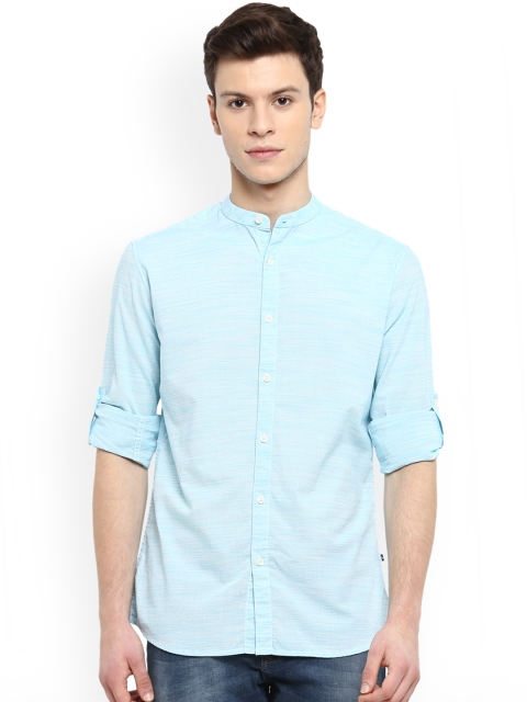 

Parx Men Blue Slim Fit Printed Casual Shirt