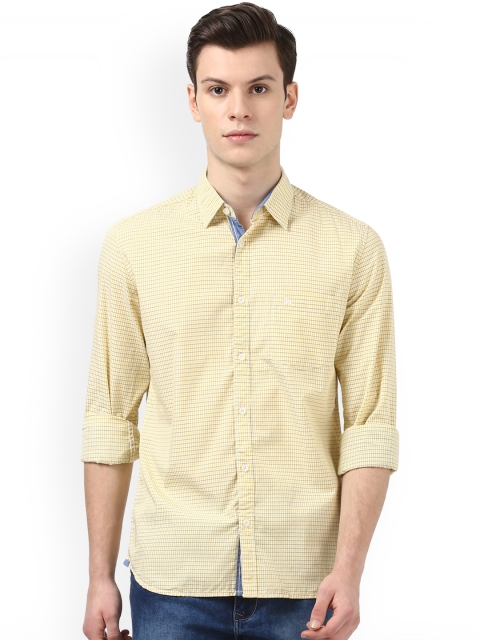 

Parx Men Yellow Slim Fit Checked Casual Shirt